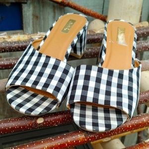 Gingham mules